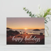 美しい書道クリスマス写真ハッピー シーズンカード (スタンド正面)