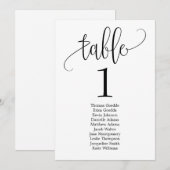 美しい書道テーブルのシーティングカード メニュー (正面/裏面)