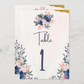 美しい書道テーブル番号カード サンキューカード (正面/裏面)