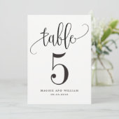 美しい書道テーブル番号カード 招待状 (スタンド正面)