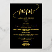 美しい書道実在ホイルエレガントメニューカード 箔招待状 (正面)