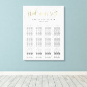 美しい書道座席図キャンバスフェイク金ゴールド キャンバスプリント (インサイチュ (ウッドフロア))