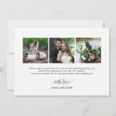 美しい書道編集可能カラーサンキューカード サンキューカード (裏面)