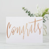 美しい書道金ゴールドバラ「おめでとう」 カード (スタンド正面)