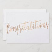 美しい書道金ゴールドバラ「おめでとう」 カード (正面)