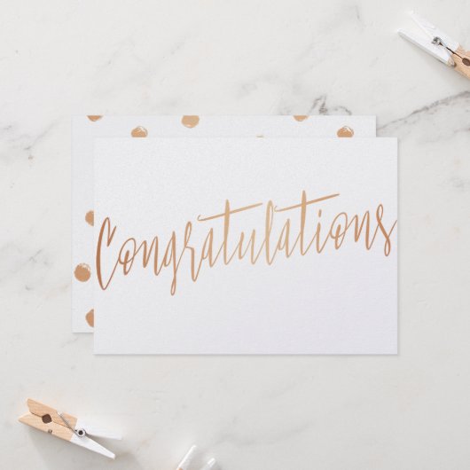 美しい書道金ゴールドバラ「おめでとう」 カード (正面/裏面インサイチュ)