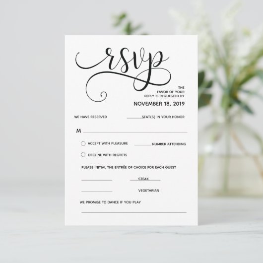 美しい書道RSVPのエンクロージャカード エンクロージャーカード (スタンド正面)