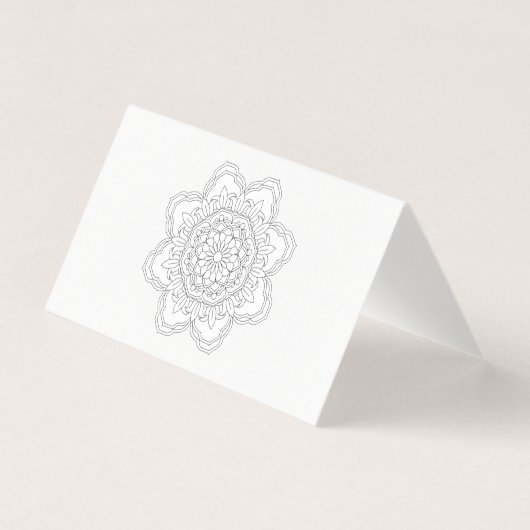 美しい曼荼羅デシングフラワーデザインインディアン効果 名刺 (正面)