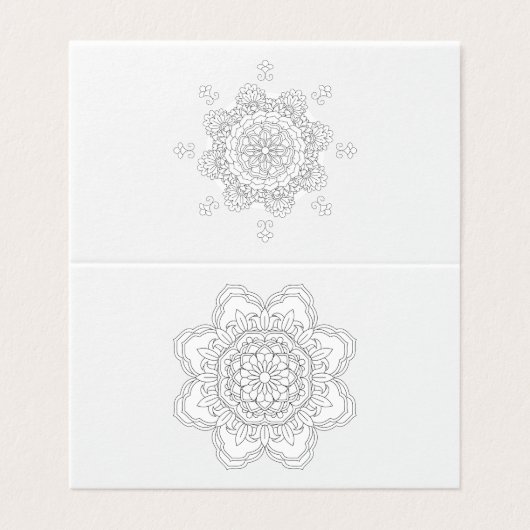 美しい曼荼羅デシングフラワーデザインインディアン効果 名刺 (外部フラット)