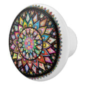 美しい曼荼羅、さまざまな色 セラミックノブ (右)