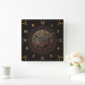 美しい曼荼羅 スクエア壁時計 (ホーム)