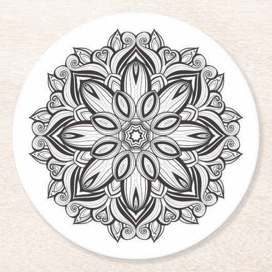美しい曼荼羅 ラウンドペーパーコースター (正面)
