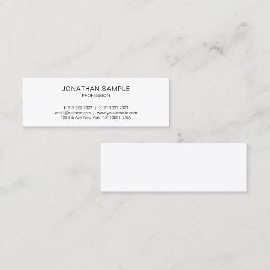 美しい最小主義のモダンでシンプルで粋な平野 スキニー名刺 (正面/裏面)