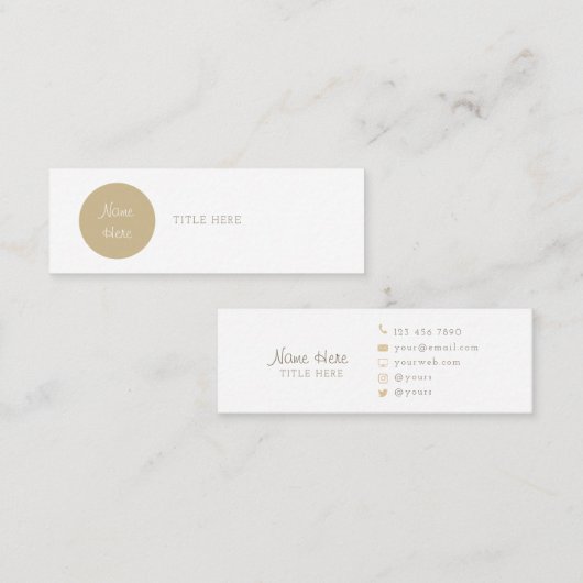 美しい最小主義の円の小型名刺 スキニー名刺 (正面/裏面)