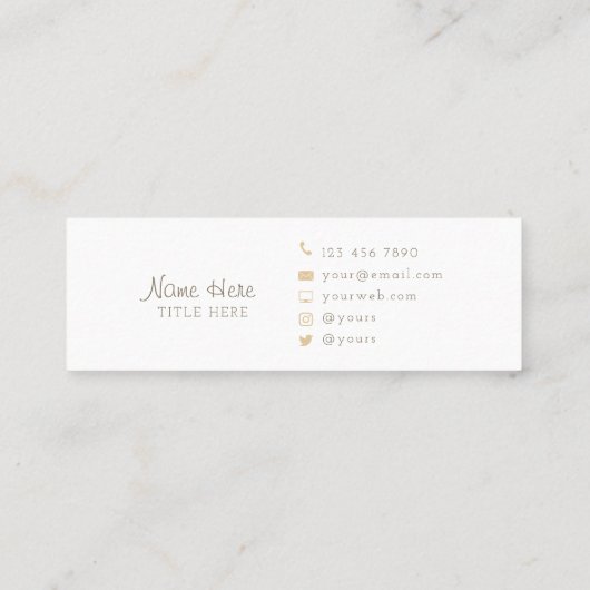 美しい最小主義の円の小型名刺 スキニー名刺 (裏面)