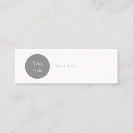 美しい最小主義の円の小型名刺 スキニー名刺 (正面)