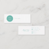 美しい最小主義の円の小型名刺 スキニー名刺 (正面/裏面)