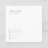 美しい最小主義の円の正方形の名刺 スクエア名刺 (裏面)