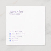 美しい最小主義の円の正方形の名刺 スクエア名刺 (裏面)