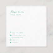 美しい最小主義の円の正方形の名刺 スクエア名刺 (裏面)