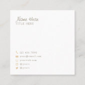 美しい最小主義の円の正方形の名刺 スクエア名刺 (裏面)