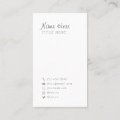 美しい最小主義の円の縦の名刺 名刺 (裏面)