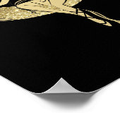 美しい月の星女性アートデコイラストレーション ポスター (角)