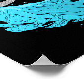 美しい月の星女性アートデコイラストレーションp ポスター (角)