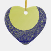 美しい月光輝く青い色 セラミックオーナメント (正面)