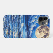 美しい月宇宙デザイン、青い銀河の月 Case-Mate iPhoneケース (裏面(横))