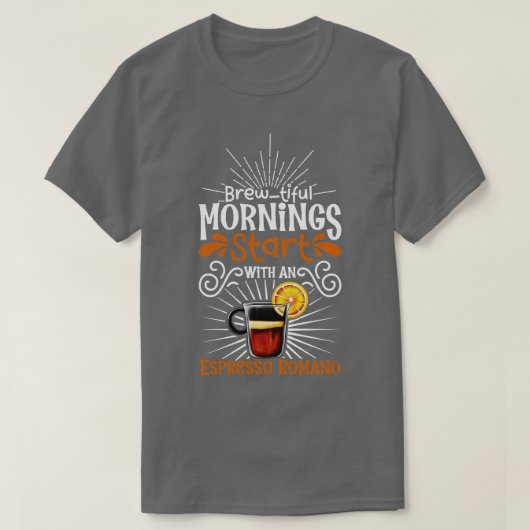 美しい朝のエスプレッソロマーノ Tシャツ (デザイン正面)