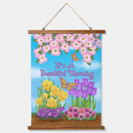 美しい朝の木の上に壁のタペストリーだ 吊り下げ型タペストリー