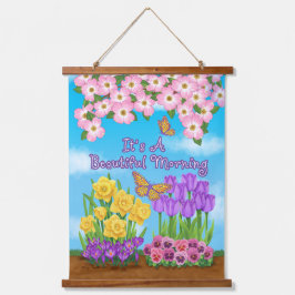 美しい朝の木の上に壁のタペストリーだ 吊り下げ型タペストリー