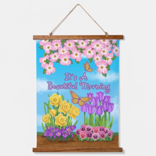 美しい朝の木の上に壁のタペストリーだ 吊り下げ型タペストリー (正面)