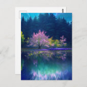 美しい木々の美しい湖 ポストカード (正面/裏面)