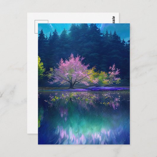 美しい木々の美しい湖 ポストカード (正面/裏面)