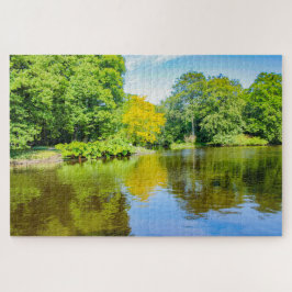美しい木の水に反射，オランダ ジグソーパズル