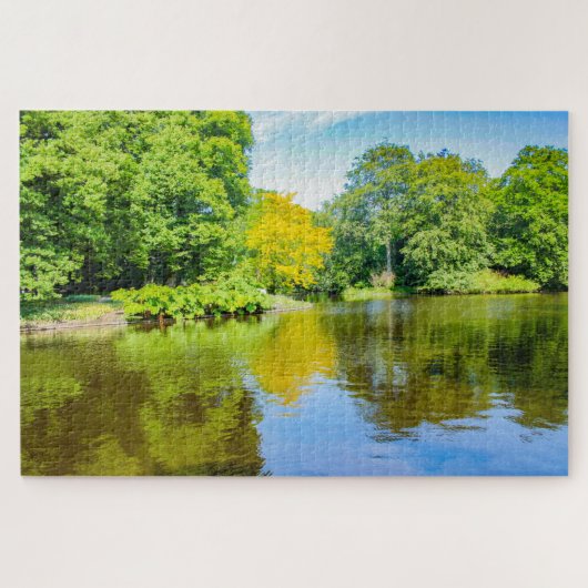 美しい木の水に反射，オランダ ジグソーパズル (横)