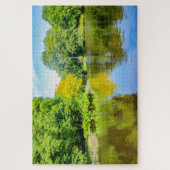 美しい木の水に反射，オランダ ジグソーパズル (縦)