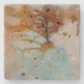 美しい木の風景アート ストーンコースター (正面)