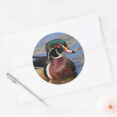美しい木の鴨のプロフィール ラウンドシール (封筒)
