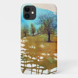 美しい木水彩画 iPhone 11 ケース
