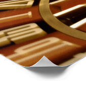 美しい木製ルーレットホイール ポスター (角)