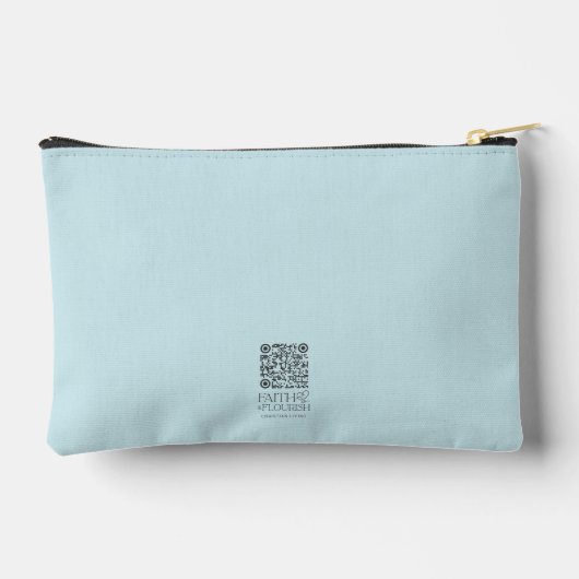 美しい木造クロス聖書の聖句パーソナライズされた アクセサリーポーチ (裏面)