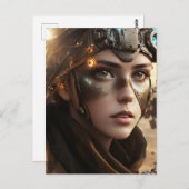 美しい未来的サイボーグ ポストカード (正面/裏面)