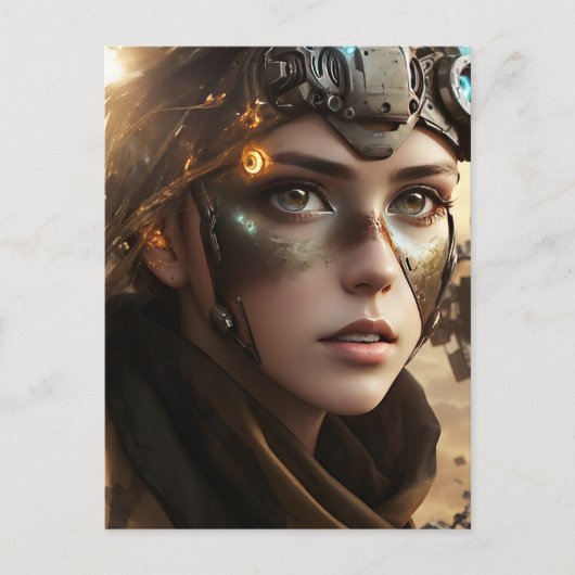美しい未来的サイボーグ ポストカード (正面)