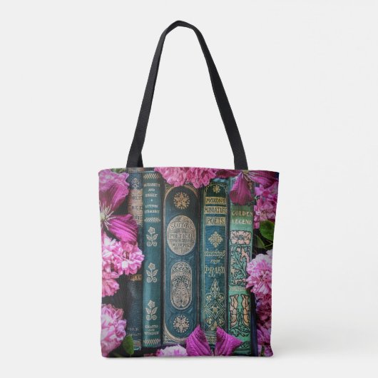 美しい本のスペイン&ピンクローズ トートバッグ (裏面)