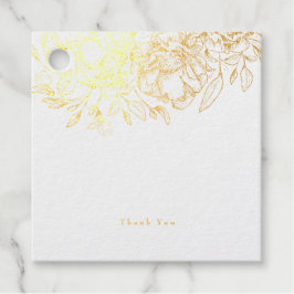 美しい本物の金箔 手描きの花の「ありがとう」タグ フェイバータグ
