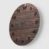 美しい本物素朴の黒い風化木材 ラージ壁時計 (傾斜)