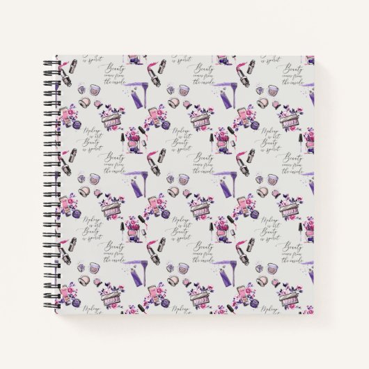 美しい来の内側のパターン ノートブック (正面)